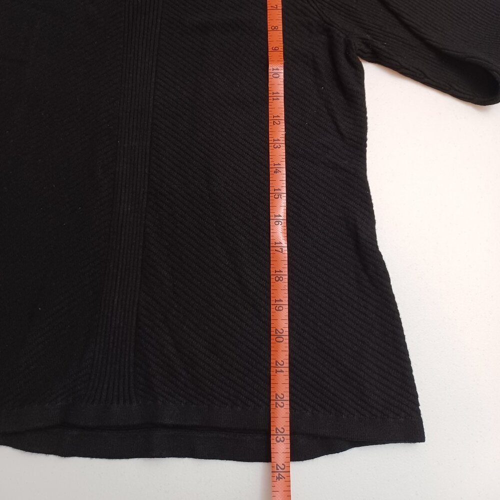 Women's Chico Black Ribbed Design Sweater Size 1 (M/8) - Picture 7 of 8
